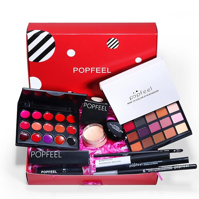 All in One Professional Makeup Kit for Women Girls Holiday Makeup Gift Sets Xmas Essential Bundle Include Eyeshadow Palette Lipstick Blush Concealer Eyeliner Mascara Brush Eyebrow Pencil-VivaGrace Women