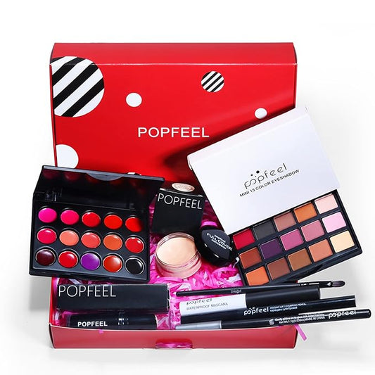 All in One Makeup Kit,Christmas Makeup Kit,Full Starter Cosmetics Set with Eyeshadow Lipstick Palette Mascara Eyebrow Pencil Eyeliner Concealer,Gift Set for Women, Girls & Teens-VivaGrace Women