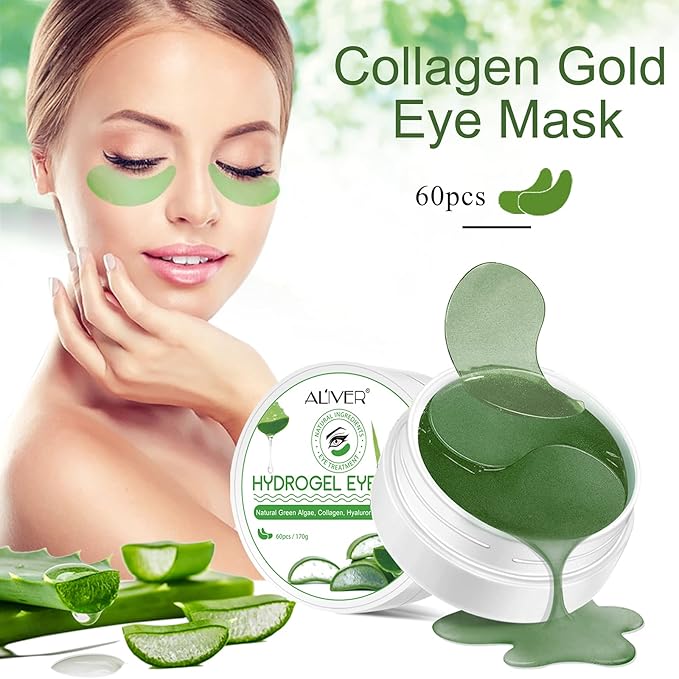 Under Eye Patches -30 Pairs, Collagen Eye Mask for Dark Circles, Puffy Eyes, Wrinkles Treatment, Aloe Eye Bags with Hyaluronic Acid and Collagen, Moisturizing & Anti-Aging-VivaGrace Women