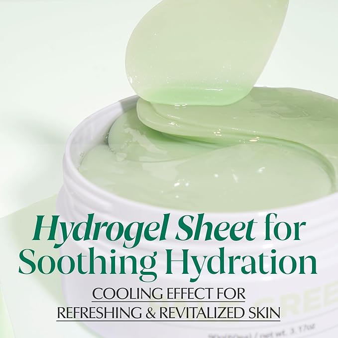 Pale Green Pastel Eye Mask - Cooling Eye Patches for Puffy Eyes | Skin-Firming Under Eye Patches for Sagging Skin | Soothing Under Eye Mask Patches (3.04 fl oz, 30 Sets, 60 EA)-VivaGrace Women