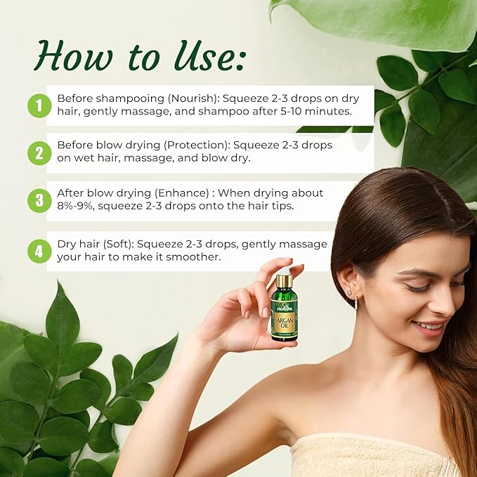 Herbishh Argan Oil & Hair Mask Combo For Deep Conditioning Treatment – Argan Oil for Hair Repair & Frizz Control (30ml) & Argan Hair Mask for Hydration (150ml), Sulfate & Paraben Free-VivaGrace Women