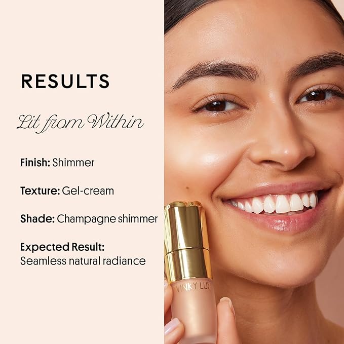 Winky Lux Cheeky Rose Liquid Highlighter, Gel Cream Blush Wand, Blendable & Buildable Pigment, Long Lasting Weightless, Moonlight-VivaGrace Women