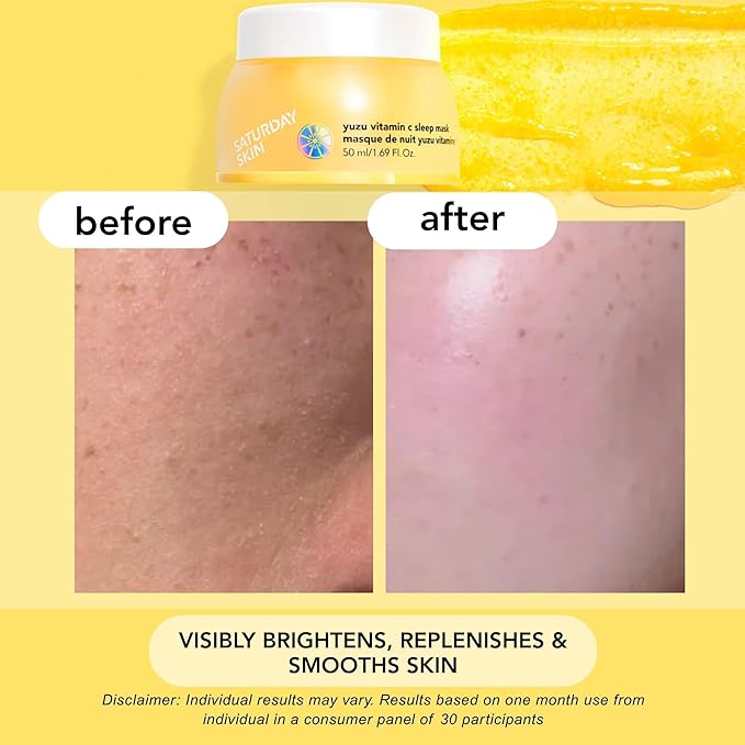 Saturday Skin Yuzu Vitamin C Sleep Mask Regenerist Retinol Ultra Rich Face Moisturizer Cream Smooth Skin and Reduce Wrinkles Ideal for All Skin Types-VivaGrace Women