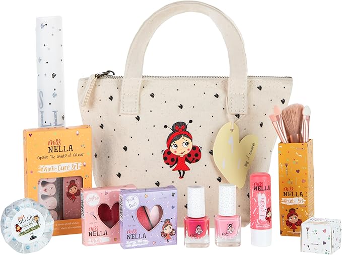 MISS NELLA Kids Bag of Wonders, Makeup & Nail Polish Set Safe and Fun Gift - Hypoallergenic, Dermatologically Tested Kid-Friendly, Non-Toxic, Cosmetic Bag Included – Special Edition-VivaGrace Women