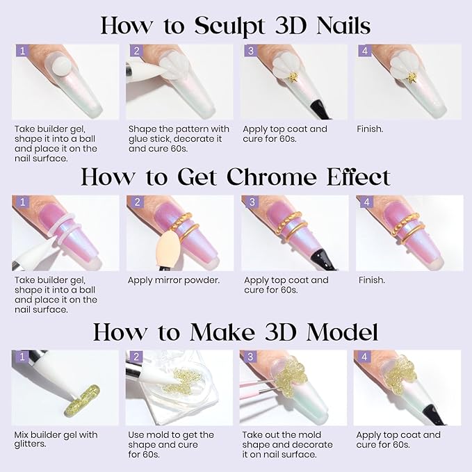 MIZHSE Solid Builder Gel, Non-Sticky White Sculpting Gel for Nails, 3D Nail Art Building Carving Modeling Hard Nail Extension Soak Off U V/LED Salon Home DIY 15g/0.5oz-VivaGrace Women