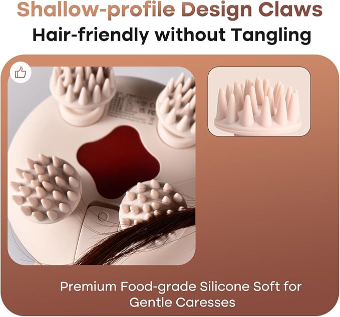 arboleaf Scalp Massager Kneading Head Massager Scalp Stress Relax Portable Rechargeable Hair Massager Shower Massage Waterproof Cat Massager Scratcher,Gift for Mom Dad-VivaGrace Women