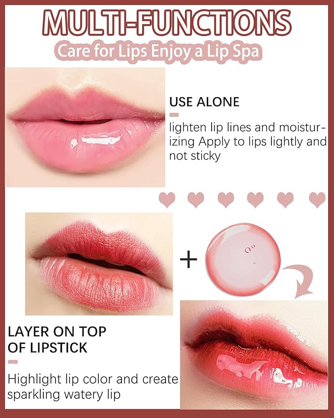Lip Glow Oil, Mahogany, Lip Care Product with Hydrating Plumping Lip Gloss, Clear Tinted Lip Oil for Dry Lips, Nourishing Lip Gloss Oil, Christmas Makeup Gift for Women-VivaGrace Women