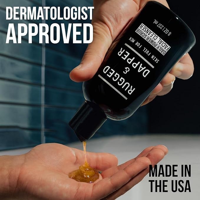 Premium Daily Power Scrub | 8 oz | Exfoliating Mens Face Wash | Deep Cleans + Prevents Breakouts | Face Wash Men's | Natural Ingredients | Made in USA-VivaGrace Women