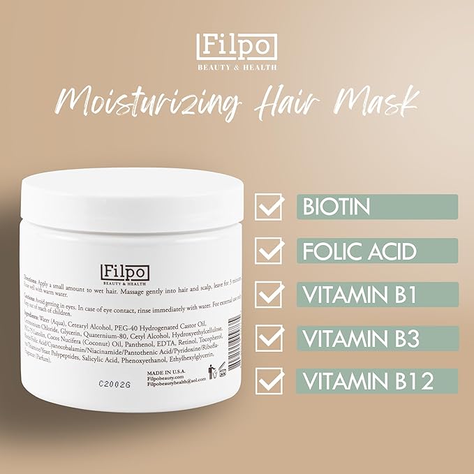 FILPO Coconut Milk Hair Mask - Deep Conditioning with Coconut Oil and Argan Oil for Dry, Damaged, Curly Hair Growth & Sulfate Free Hair Care-VivaGrace Women