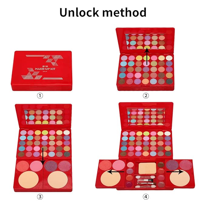 All-in-One Makeup Gift Set Travel Makeup Kit Complete Starter Makeup Bundle Lipgloss Lipstick Concealer Blushes Powder Eyeshadow Palette Cosmetic Palette for Teen Girls & Adults #10-VivaGrace Women