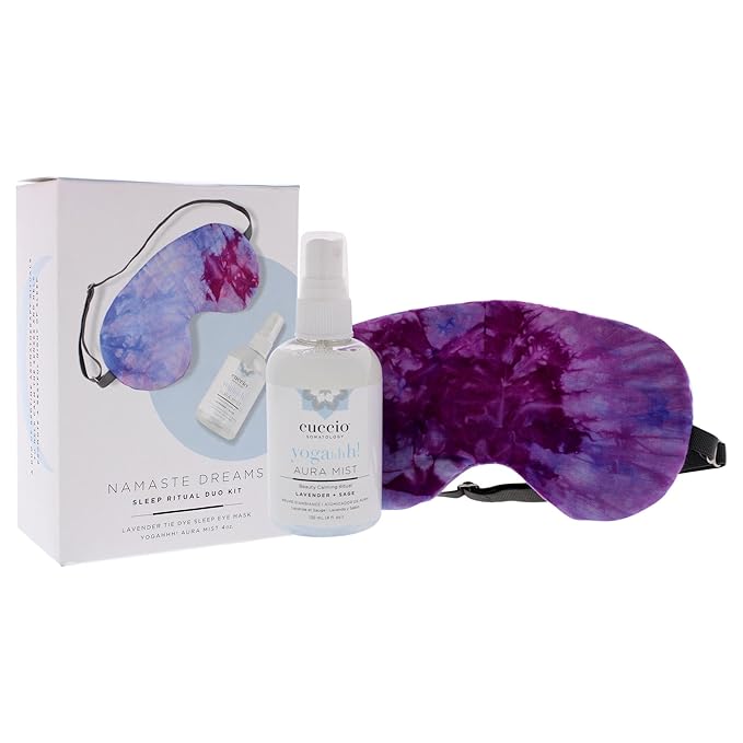 Namaste Dreams Duo Kit for Unisex - 2 Pc 4oz Yogahhh Aura Mist, 1 Pc Lavender Tie Dye Sleep Eye Mask-VivaGrace Women