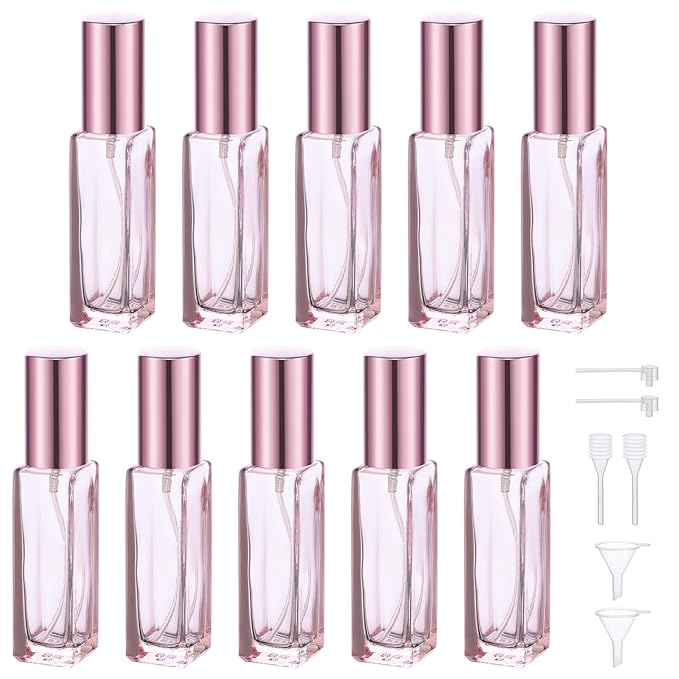 Segbeauty 10ML Refillable Perfume Bottle, 10 Packs Fine Mist Atomizer Sprayer, Empty Glass Spray Bottle Mini Portable Travel Atomizer for Toiletries, Fragrance Scent Pump Dispenser-VivaGrace Women