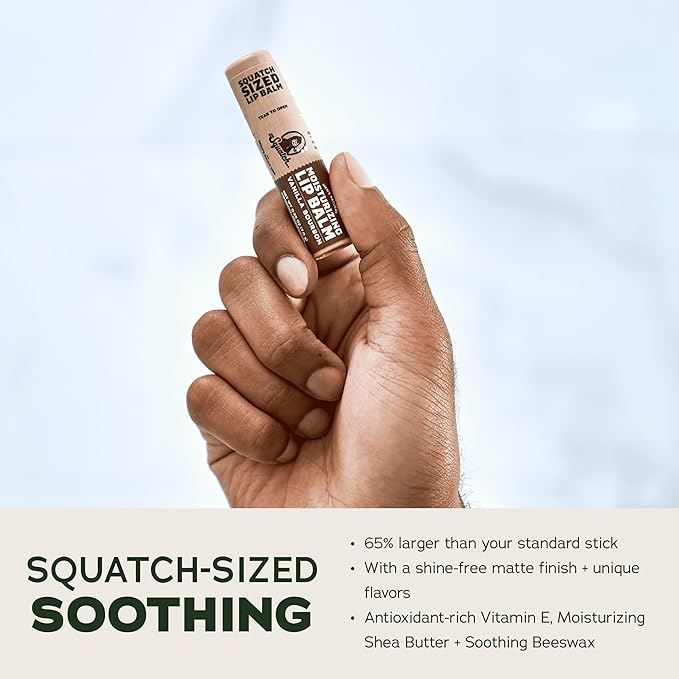 Dr. Squatch NEW Natural Lip Balm - Petrolatum, Paraben, Artificial Flavor-free - Shea Butter, Beeswax, Vitamin E - Original Squatch, Vanilla Bourbon, Coconut Cove, Wild Watermelon (0.25 oz, 4 Pack)-VivaGrace Women