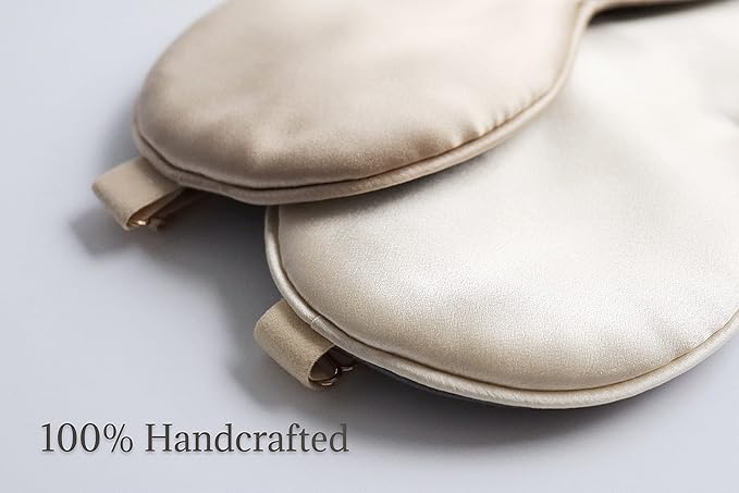 Premium 25 Momme Mulberry Silk Eye Mask for Sleeping (Vanilla Ice)-VivaGrace Women