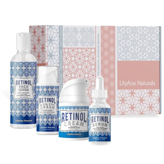 LilyAna Naturals Skin Care Set - Retinol Set with Face Wash, Eye Cream, Serum, and Retinol Cream - Skin Care Products-VivaGrace Women