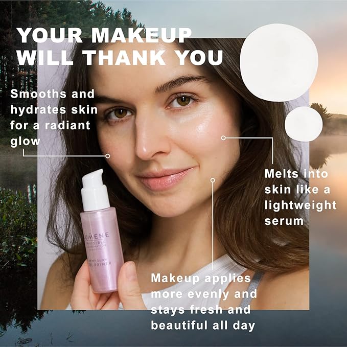 Lumene Dewy Glow Gel Primer - Invisible Illuminating Primer + Hydrating Gel for Radiant Glowing Skin - Lightweight Brightening Face Primer for Makeup + 24hr Visibly Smoother Skin (1oz)-VivaGrace Women