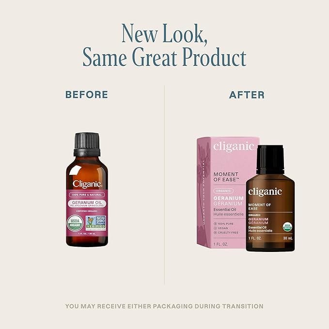 Cliganic Organic Geranium Essential Oil, 100% Pure Natural for Aromatherapy | Non-GMO Verified (Packaging May Vary)-VivaGrace Women