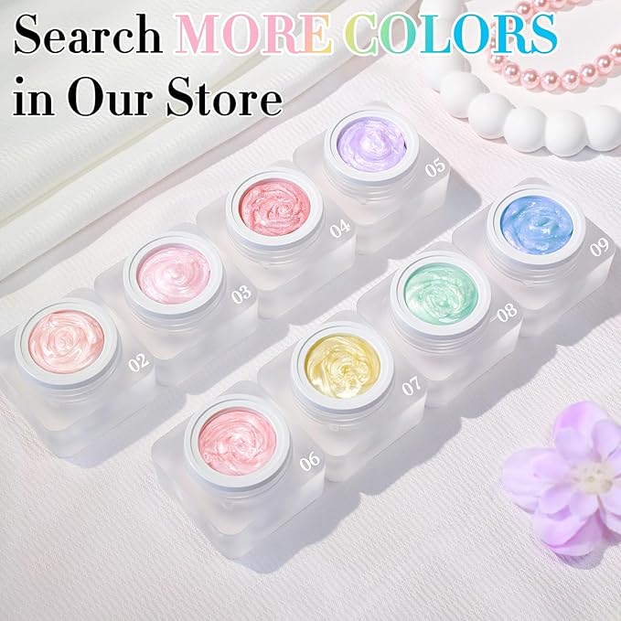 Double Rhythm 3D Nail Gel Pearl Solid Sculpting Gel for Nail Art Non-Sticky Hard for Building Carving Molding Extension Soak Off UV/LED Nail Art Salon Home DIY 0.5 Oz (Light Pink-Silk 03)-VivaGrace Women