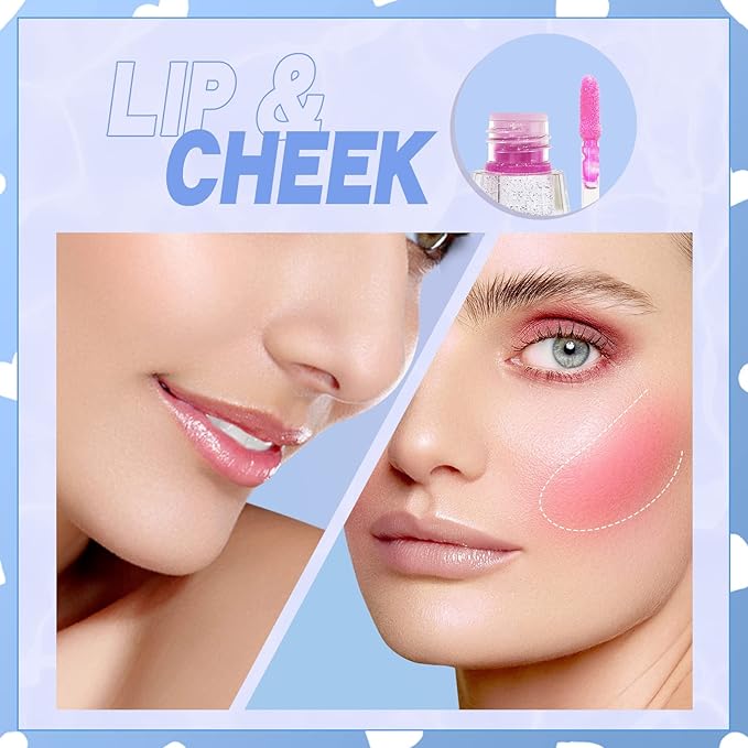 Color Changing Clear Liquid Blush for Cheeks and Lips, Moisturizing Multi-use Rouge Blush Gel, Magic Tinted Balm Waterproof Transparent Cream Liquid Blush, Glossy Shiny Finish Korean Blush Makeup -5ml-VivaGrace Women