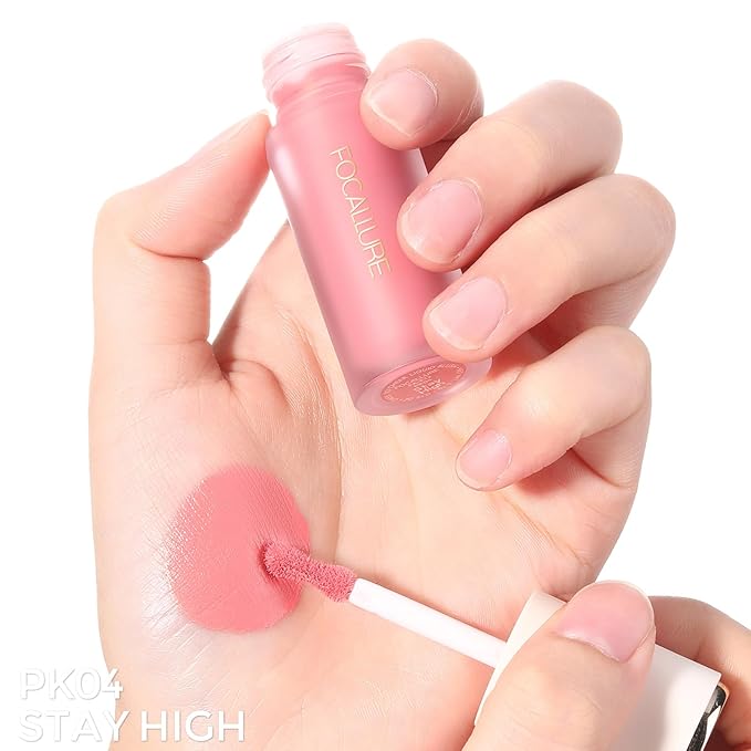 FOCALLURE Silky Cream Liquid Blush,Leaving a Matte Dewy Makeup Look,Easy to Apply and Create a Natural Flush,Long Lasting and Lightweight Cheek Blush Face Makeup,STAY HIGH-VivaGrace Women