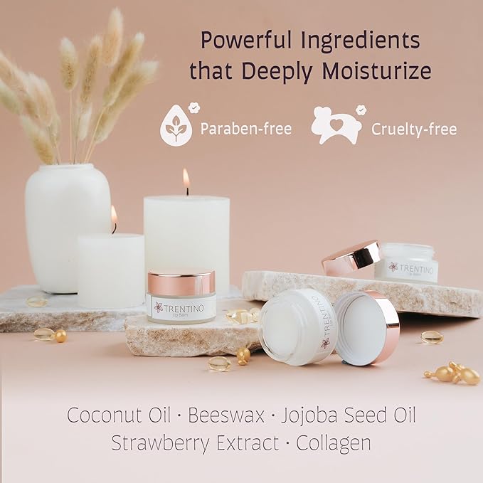 Restore & Plump Coconut Lip Balm – Lip Hydration with Collagen Peptide & Shea Butter & Vitamin E – Lip Plumper/Mask - Lip Repair for Dry Cracked Lips-VivaGrace Women