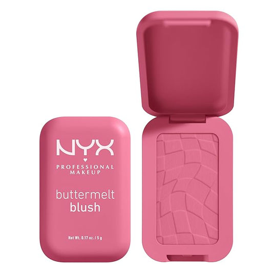 NYX PROFESSIONAL MAKEUP Buttermelt Powder Blush, Fade and Transfer-Resistant Blush, Up to 12HR Make Up Wear, Vegan Formula - For The Butta-VivaGrace Women