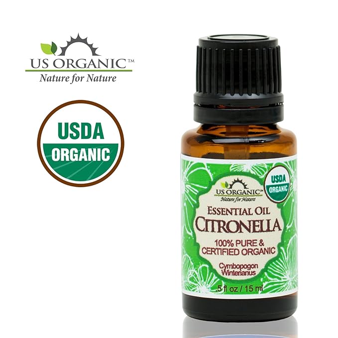 US Organic Citronella Essential Oil, USDA Certified, 100% Pure, 15 ml, Improved caps and droppers – Used for Skin Care, Many DIY Projects Like Candle Making and Much More-VivaGrace Women