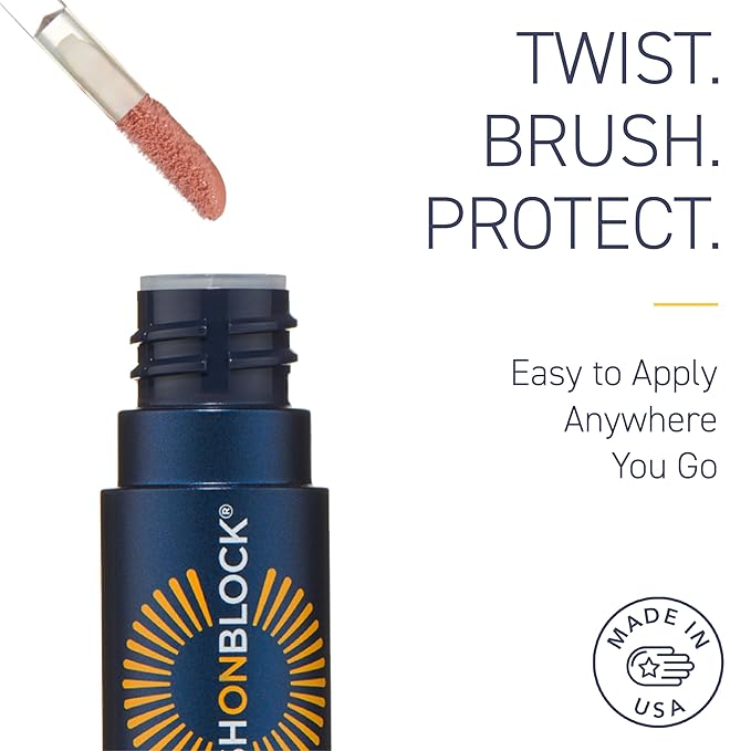 Brush On Block Sun Shine Protective Lip Oil 3 Color Variety Pack, Broad Protection Hydrating SPF 30 Mineral Sunscreen, Nude Tint, Coral, and Fig-VivaGrace Women