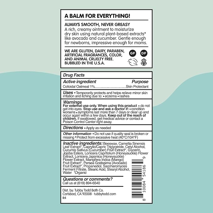 Tubby Todd New Baby & Mom Sensitive Skincare Kit - The Mama + Baby Gift Set - Baby Shampoo and Body Wash, All Over Ointment, Belly Oil & Nipple Balm - Standard Size Lavender Rosemary-VivaGrace Women