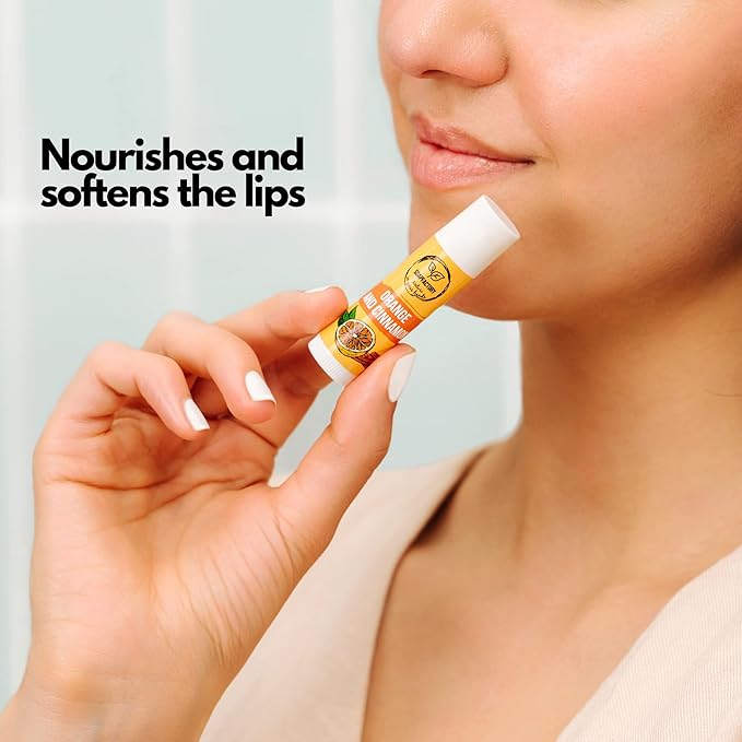 SoapFactory Natural Lip Balm for Dry cracked Lips with Orange and Cinnamon, Vegan, Organic Certified, Lip Care with Carnauba Wax for Women and Men, 0.17 ounce-VivaGrace Women