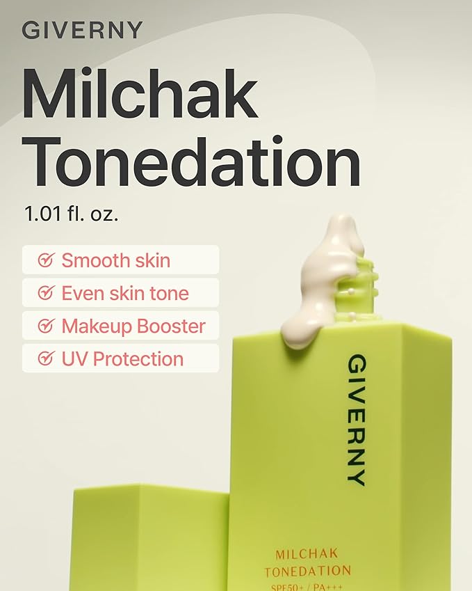 GIVERNY Milchak Tonedation – Tone Correcting Base Makeup for Covering Pores and Improving Complexion – Long-Lasting Nudie Apricot Color Finish – Evens Skin Tone, 1.01 fl.oz.-VivaGrace Women