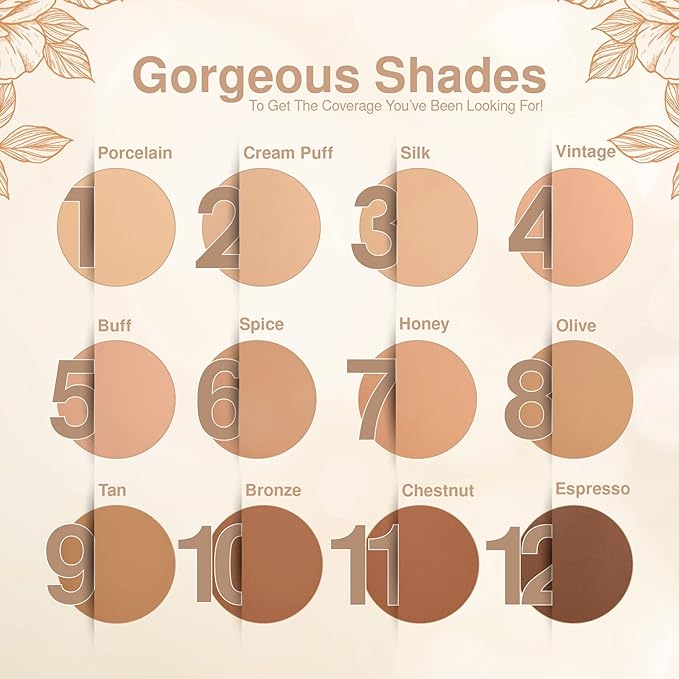 Frankie Rose Cosmetics Powder Foundation – Full Coverage Face Powder For Pores & Imperfections, Evens Out Skin Tone & Shine-Control | 58 Grams (Silk)-VivaGrace Women