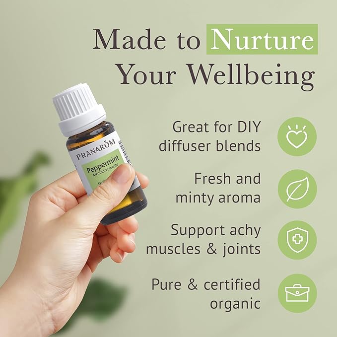 Pranarom USDA Certified Organic Peppermint Essential Oil (15ml), 100% Pure Undiluted Therapeutic Grade from India for Aromatherapy, Diffuser, Topical, Cooling, Massage & Relaxation-VivaGrace Women