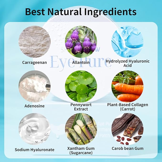 Hyaluronic Panthenol Under Eye Patches Vegan Firming Eye Gel Mask for Wrinkle, Puffy Eye, Dark Circle Treatment 30 Pairs-VivaGrace Women