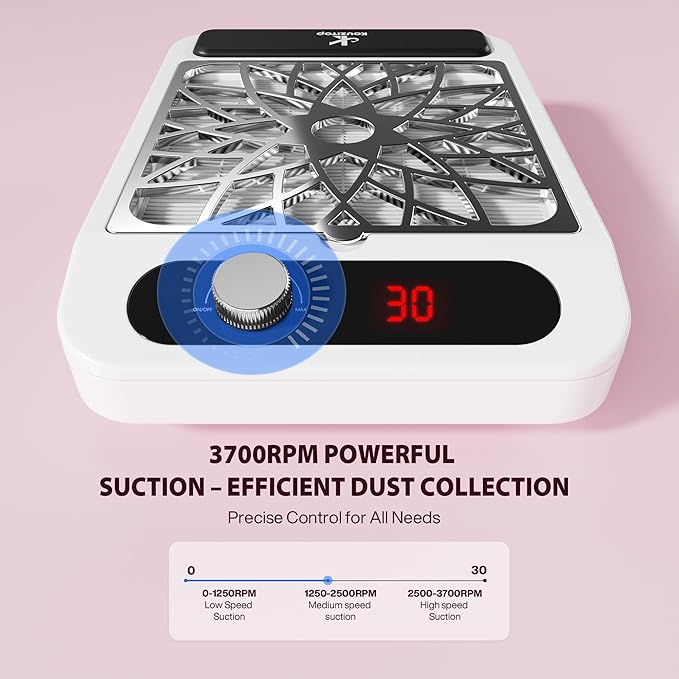 Nail Dust Collector for Nail Techs,Compact & Quiet Vacuum Fan Dust Collector with Reusable Filter, Powerful Dust Suction Machine,Nail Tech Must Haves for Gel Polish,Pedicures,Salon & Home Use-VivaGrace Women