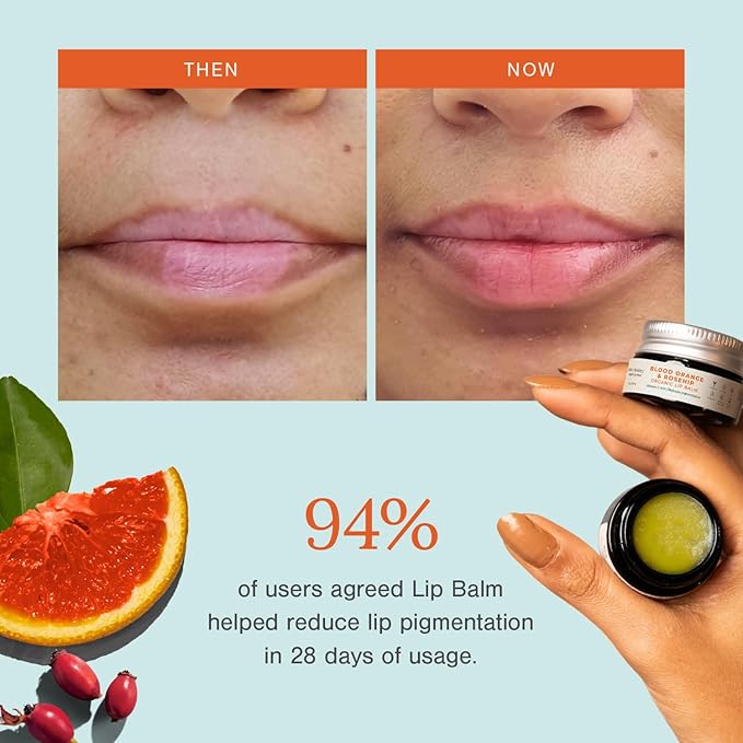 Juicy Chemistry - Organic & 100% Natural Lip Balm for Women with Anti-Ageing and Pigmented Lips w/Blood Orange & Rosehip (5gm)-VivaGrace Women