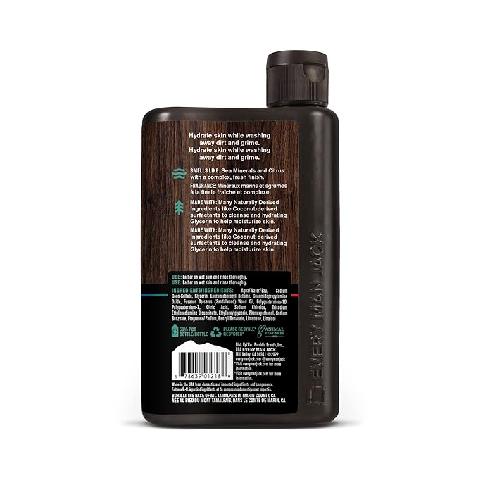 Every Man Jack Body Wash Variety Box - Includes Four Body Washes with Clean Ingredients & Incredible Scents - Round Out His Routine with Sandalwood, Cedarwood, Juniper Sage, & Sea Salt Body Washes-VivaGrace Women