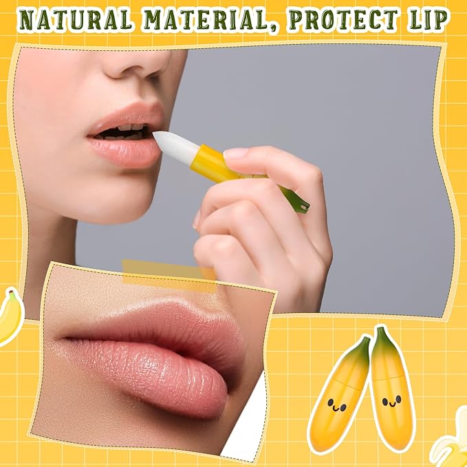 50 Pcs Employee Appreciation Gifts Bulk Banana Lip Balms Staff Appreciation Gift Bulk Lip Balm Gift Set Thank You Gift Lip Care Cream for Coworker Teacher Nurse Women Friend Baby Shower Favors-VivaGrace Women