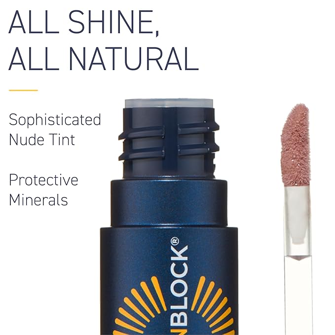 Brush On Block Sun Shine Protective Lip Oil SPF 30, Mineral Protection from UVA/UVB & Blue Light, Hydrating, Cruelty-Free, Gluten-Free, & Vegan, Fig-VivaGrace Women