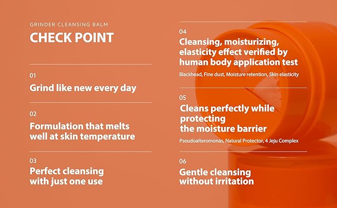 Grinder Cleansing Balm Korean Makeup Remover Hydrating Facial Wash for All Skin Types Sorbet texture 1.76 Ounce (Pack of 1)-VivaGrace Women