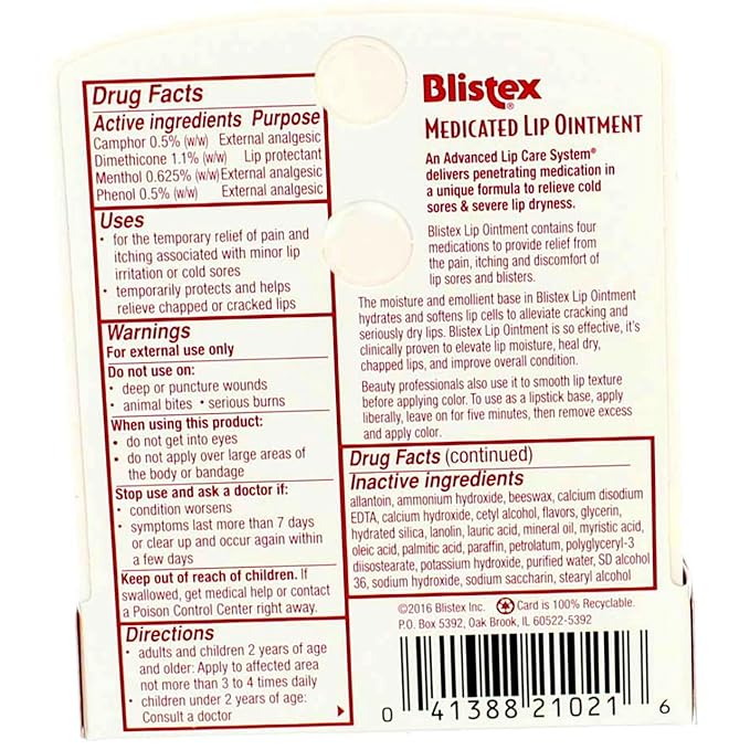 Blistex Lip Oint Bns Size .21z Blistex Lip Ointment .21oz-VivaGrace Women