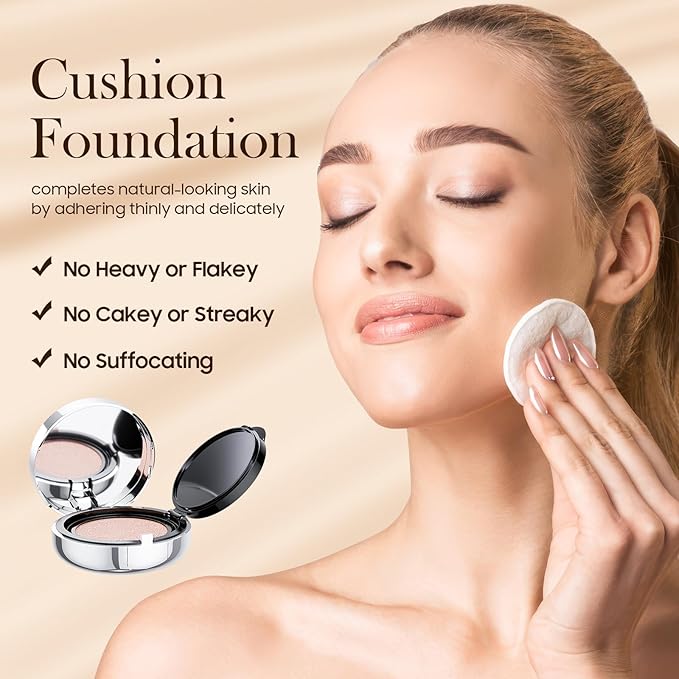 Mushroom Head Air Cushion CC Cream - BB Cream Foundation Makeup Moisturizing Concealer Long-Lasting, Cushion Foundation Full Coverage Self Adjusting (Ivory, 1 PCS)-VivaGrace Women