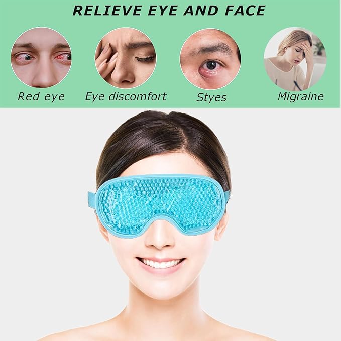 2PCS Gel Eye Mask, Reusable Hot Cold Therapy Eye Mask, for Puffy Eyes, Dark Circles, Headaches, Migraine, Stress Relief-VivaGrace Women