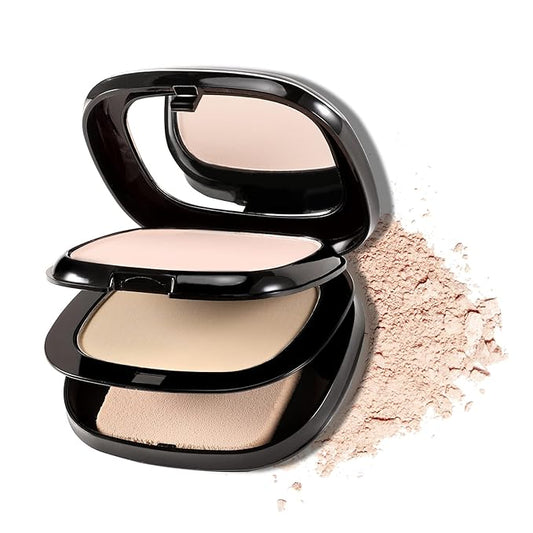 Boobeen 2 Layers Setting Pressed Powder Makeup Oil Control Setting Powder Foundation Pressed Face Powder Compact Long-Lasting Matte Finishing Powder, Light Shade Powder Flawless Lightweight-VivaGrace Women