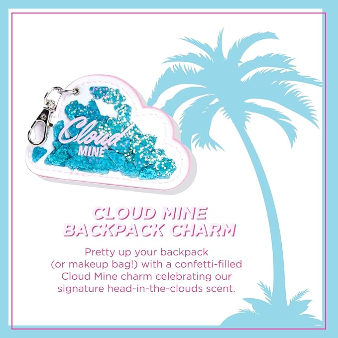 Petite 'n Pretty New Makeup Set - Featherlight Clear Mascara & Brow Gel, Glo$$ Balm, Cloud Mine Backpack, Biodegradable Blotting Sheets + Makeup Bag for Kids, Tweens and Teens-VivaGrace Women