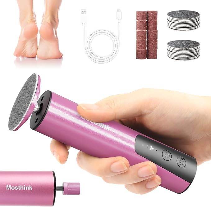 Electric Foot Callus Remover, 2 in 1 | 6 Speed Adjustable Foot File Nail Grinder with Sandpaper Disks, Professional Sander Pedicure Tool for Feet Dead Skin, Self Care Gifts for Women Mom Lover Friends-VivaGrace Women