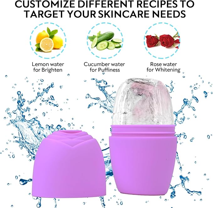 LATME Ice Cube Roller for Face Eyes,Reusable Silicone Ice Mold,Womens Gifts,Face Massager Roller Puffiness Migraine Pain Relief and Minor Injury-VivaGrace Women