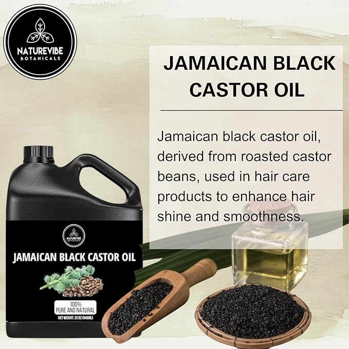 Naturevibe Botanicals Jamaican Black Castor Oil 32 Ounces | 100% Pure and Natural | Great for Skin Care and Hair Care-VivaGrace Women