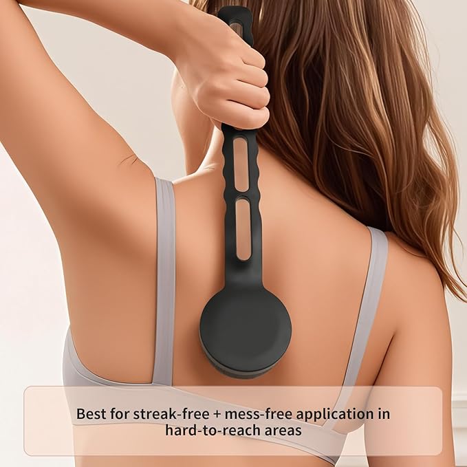 docolor Self Tanner Back Applicator, Plastic Long Handle Back Tanning Applicator Large Body Makeup Brush Vegan & Cruelty Free Self Tanner Brush For Self Tanner, Sunscreen, Bronzer, Foundation-VivaGrace Women