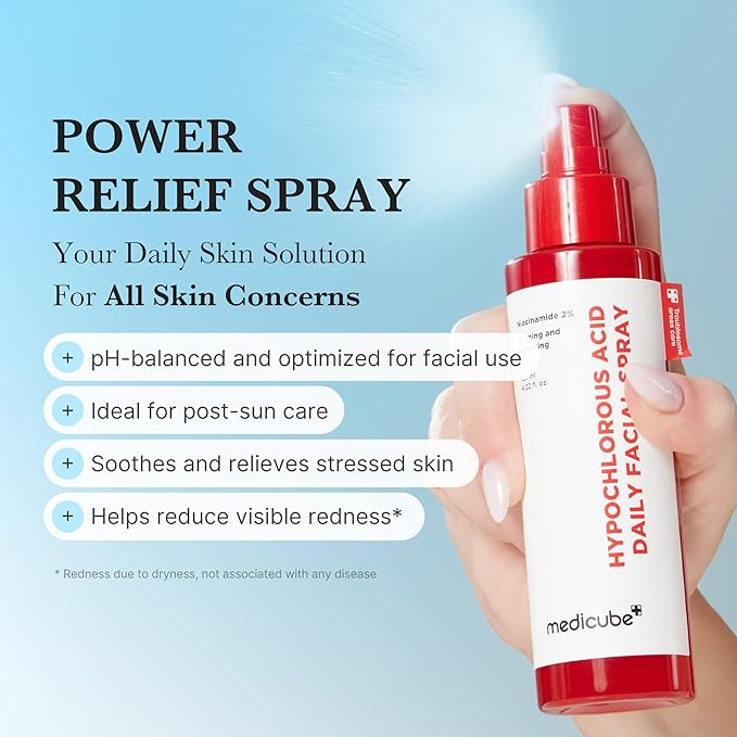 medicube Power Soothing Spray | Hypochlorous Acid Spray For All Skin Types, Delicate Skin | Daily Skin Solution & Post-Sun Care | HOCI Facial Mist for Soothing & Calming | Korean Skincare | 4.22 fl.oz-VivaGrace Women